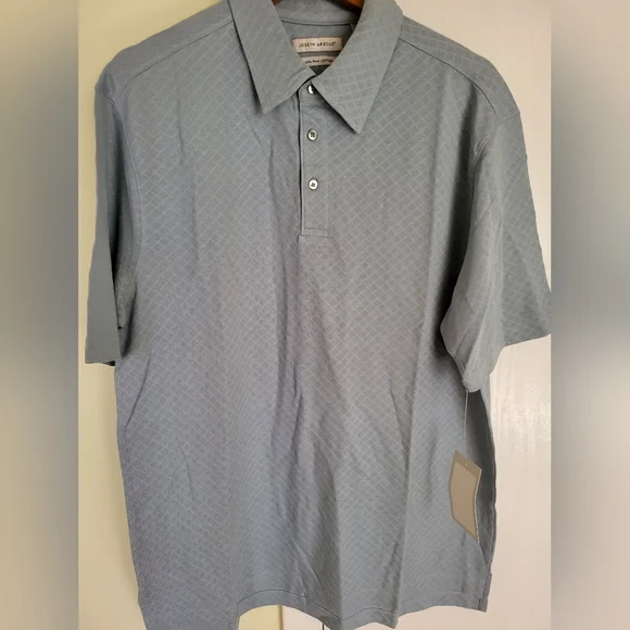NWT Joseph Abboud Blue/Grey Polo Shirt Sz L - Picture 1 of 3